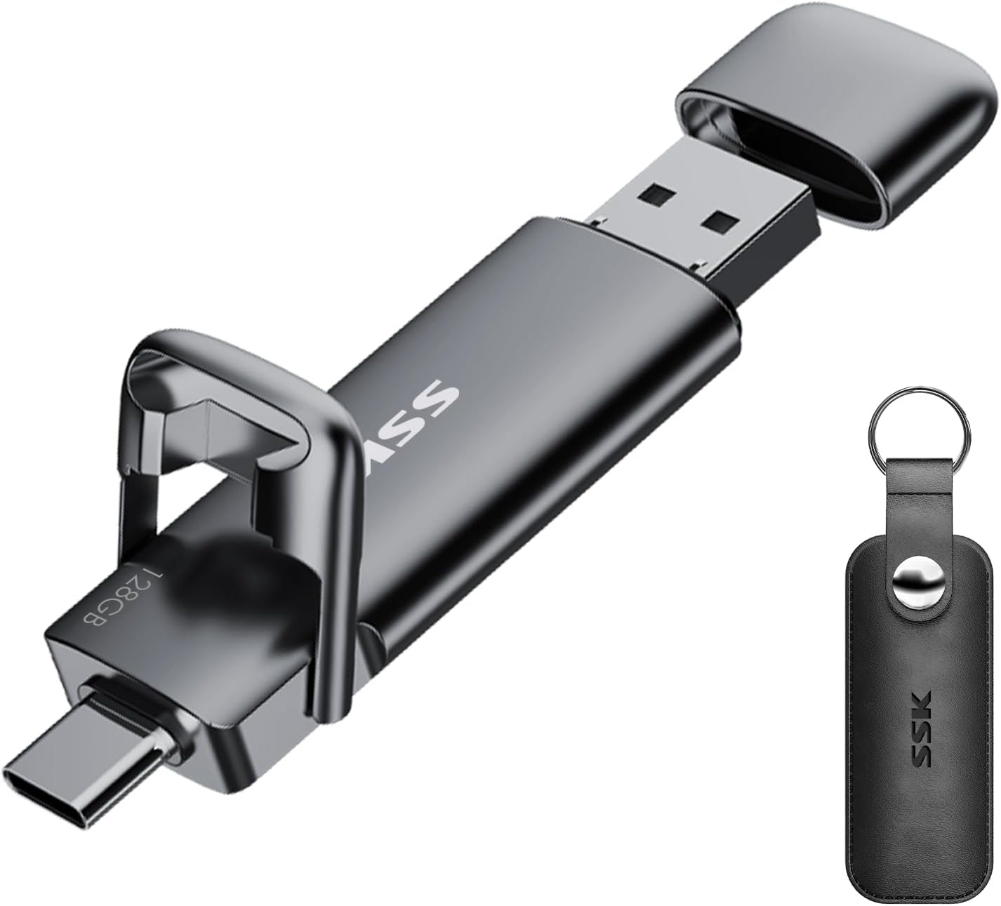 SSK Dual USB-C and USB-A Metal Flash Drive