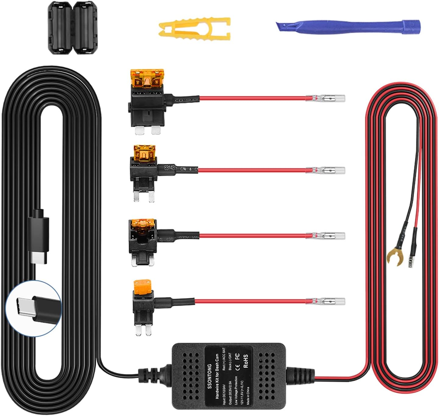 SSONTONG USB-C Dash Cam Hardwire Kit
